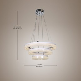 Lampada a sospensione in cristallo Lampada moderna Tre anelli