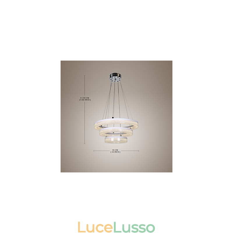 Lampada a sospensione in cristallo Lampada moderna Tre anelli