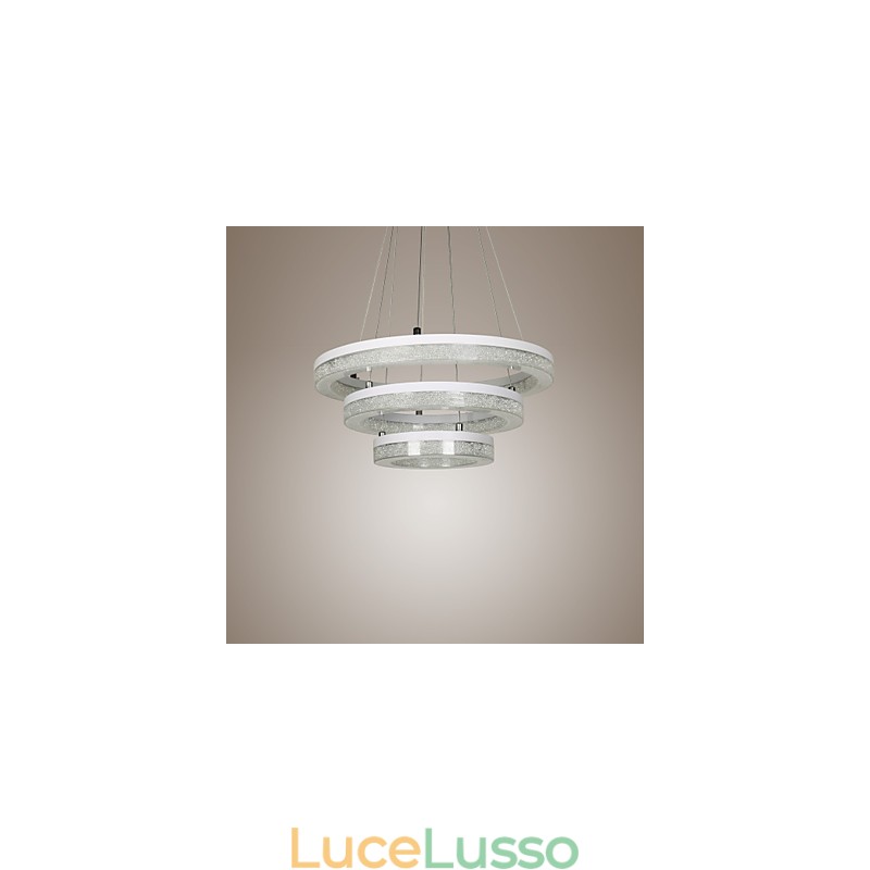 Lampada a sospensione in cristallo Lampada moderna Tre anelli