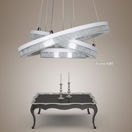 Lampada a sospensione in cristallo Lampada moderna Tre anelli