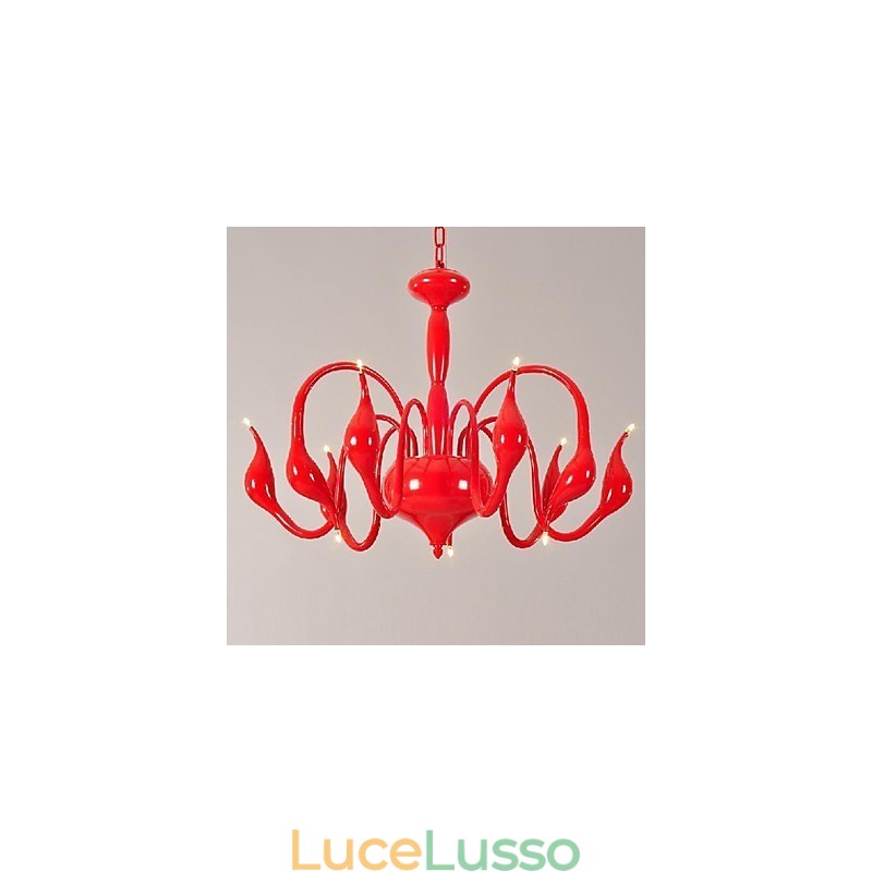 Lampadario moderno contemporaneo in metallo elettroplaccato