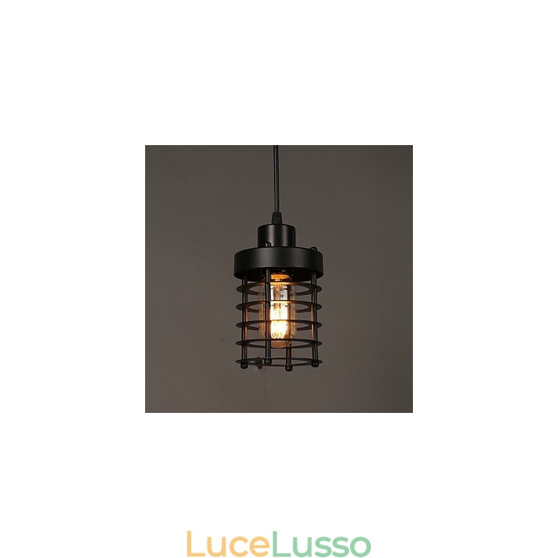 Lampadario retrò con lampada a forma di cerchio con testa singola e lanterne, lampada artistica con carattere