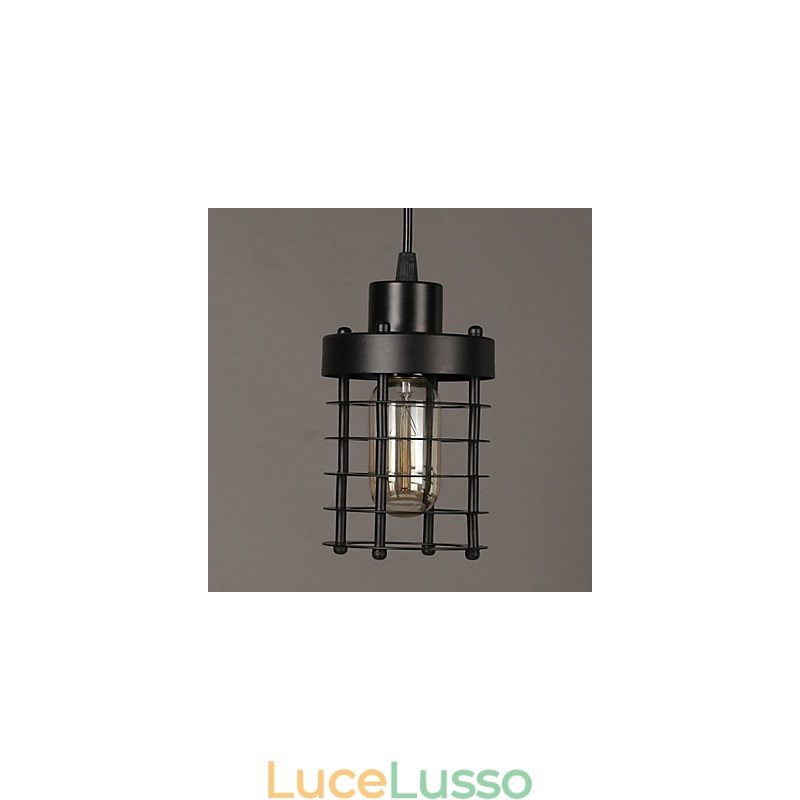 Lampadario retrò con lampada a forma di cerchio con testa singola e lanterne, lampada artistica con carattere