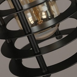 Lampadario retrò con lampada a forma di cerchio con testa singola e lanterne, lampada artistica con carattere