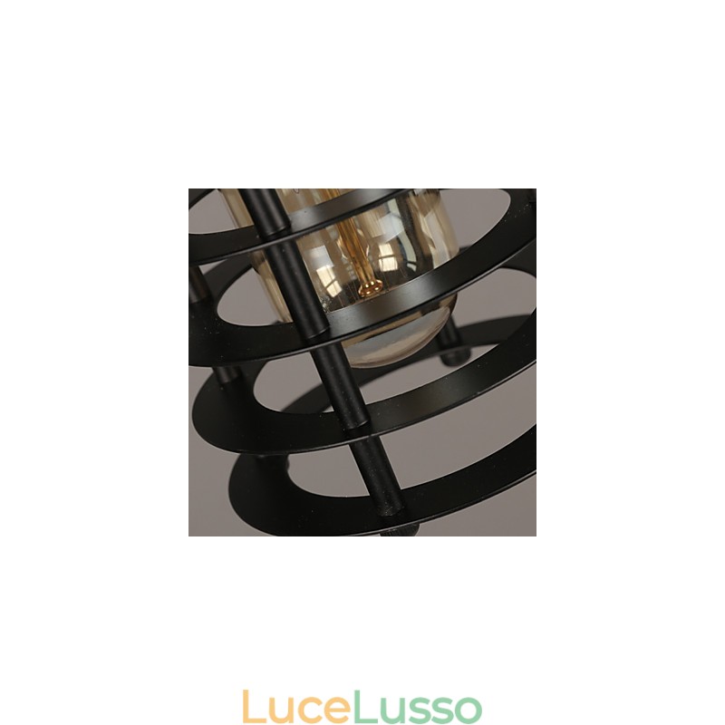 Lampadario retrò con lampada a forma di cerchio con testa singola e lanterne, lampada artistica con carattere