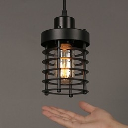 Lampadario retrò con lampada a forma di cerchio con testa singola e lanterne, lampada artistica con carattere