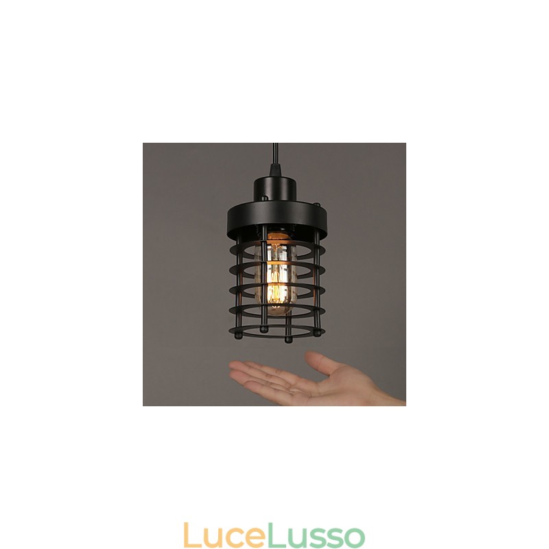 Lampadario retrò con lampada a forma di cerchio con testa singola e lanterne, lampada artistica con carattere