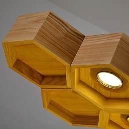 Lampadario di design Art Individuality Lampade semplici in legno a nido d'ape