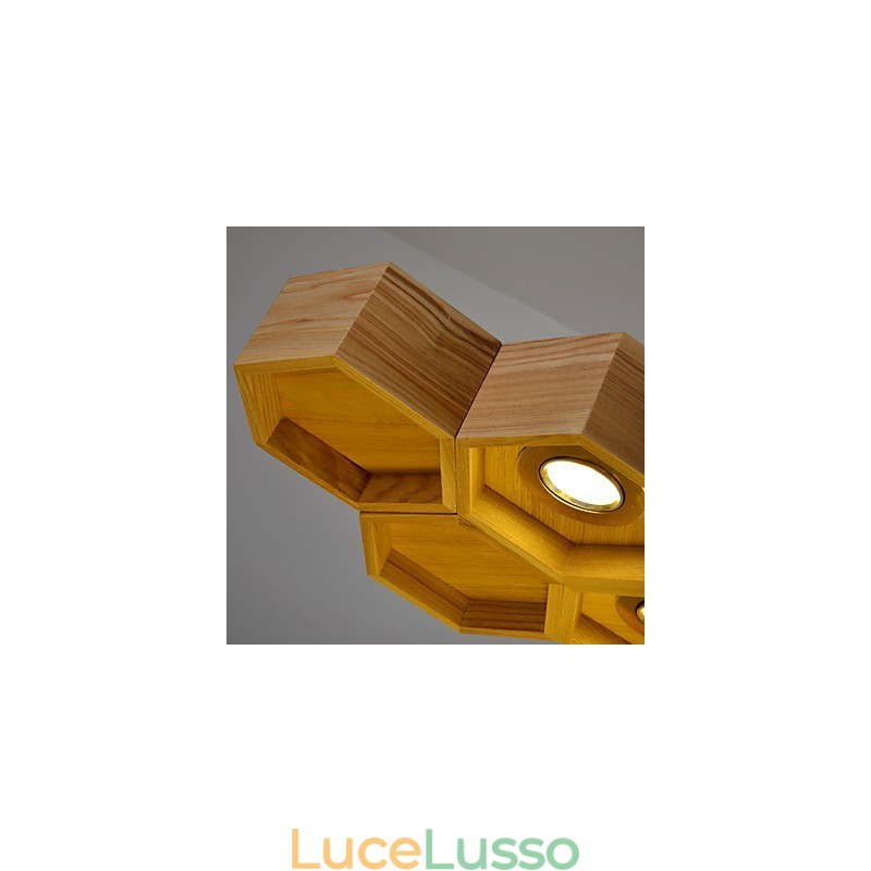 Lampadario di design Art Individuality Lampade semplici in legno a nido d'ape