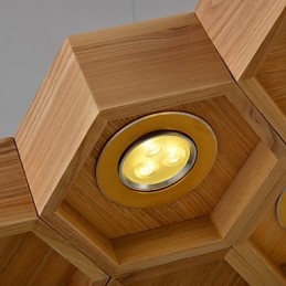 Lampadario di design Art Individuality Lampade semplici in legno a nido d'ape