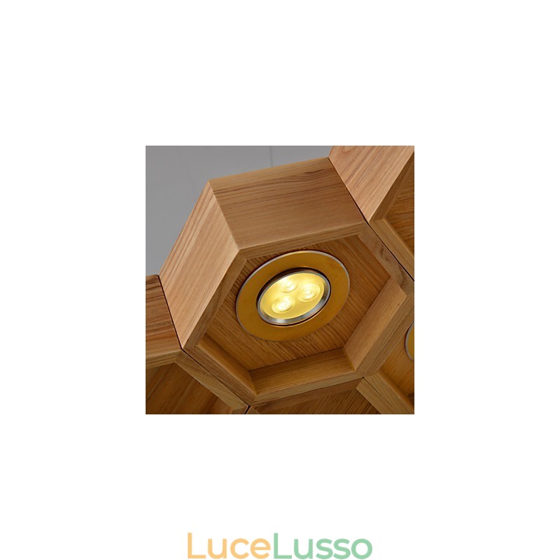 Lampadario di design Art Individuality Lampade semplici in legno a nido d'ape