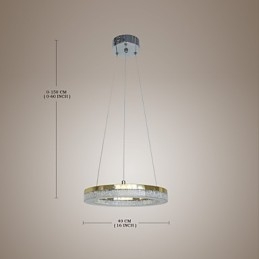 Lampada a sospensione in cristallo Lampada moderna dorata