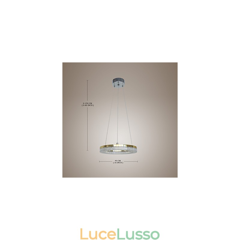 Lampada a sospensione in cristallo Lampada moderna dorata