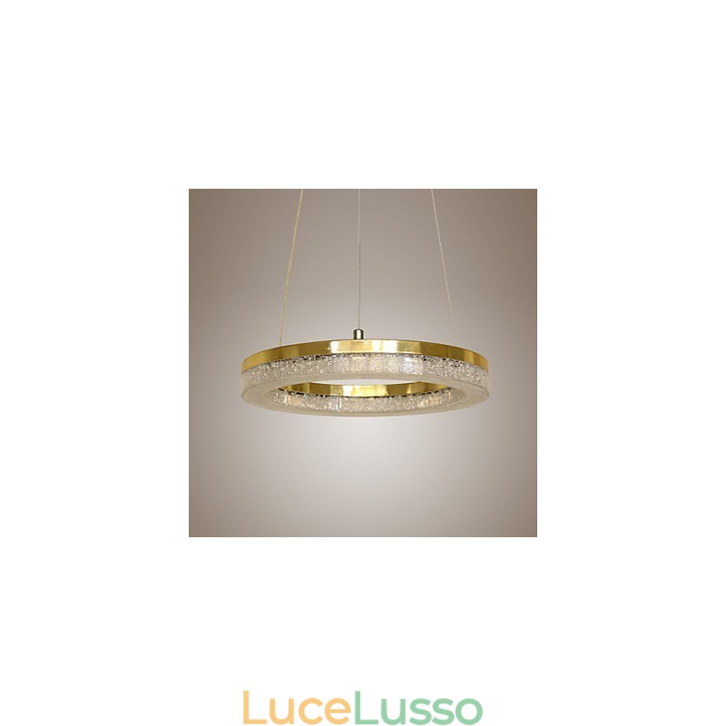 Lampada a sospensione in cristallo Lampada moderna dorata