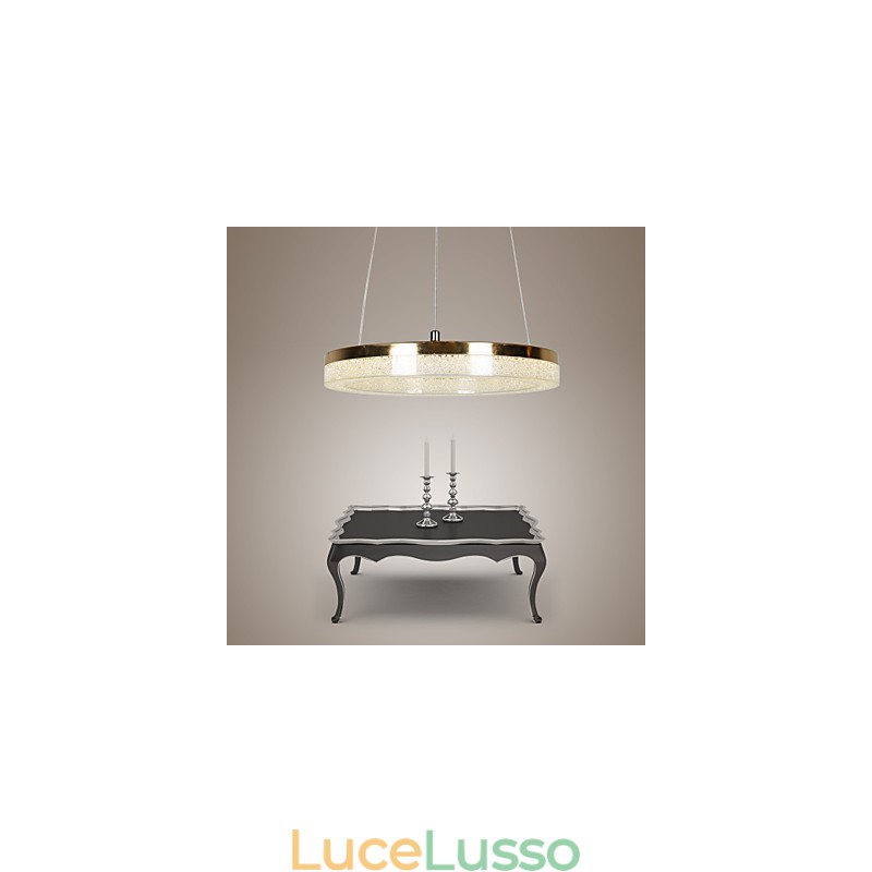 Lampada a sospensione in cristallo Lampada moderna dorata