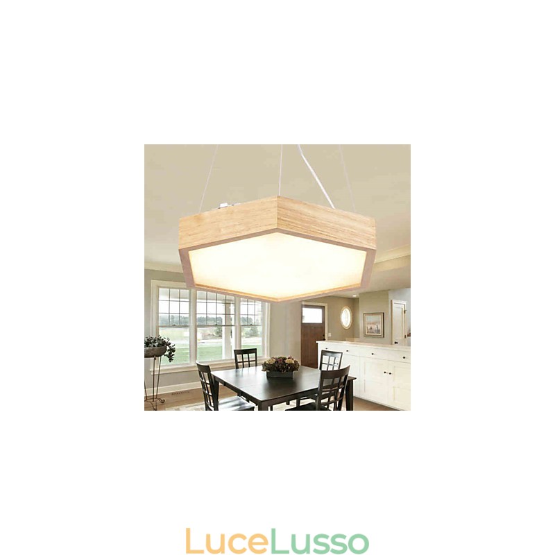 Moderno Contemporaneo Country Mini Stile Altri Legno Bambù Lampada a sospensione